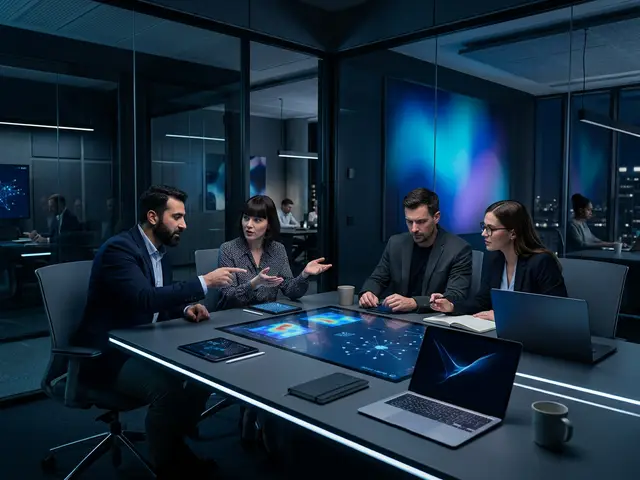 creative digital strategists consulting in dark modern office