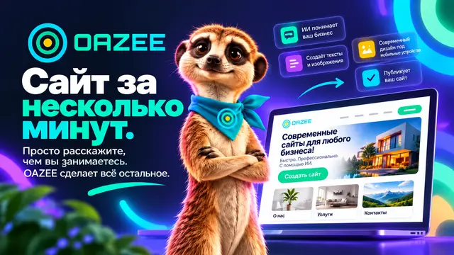 маскот и логотип визуального редактора ИИ-платформы OAZEE